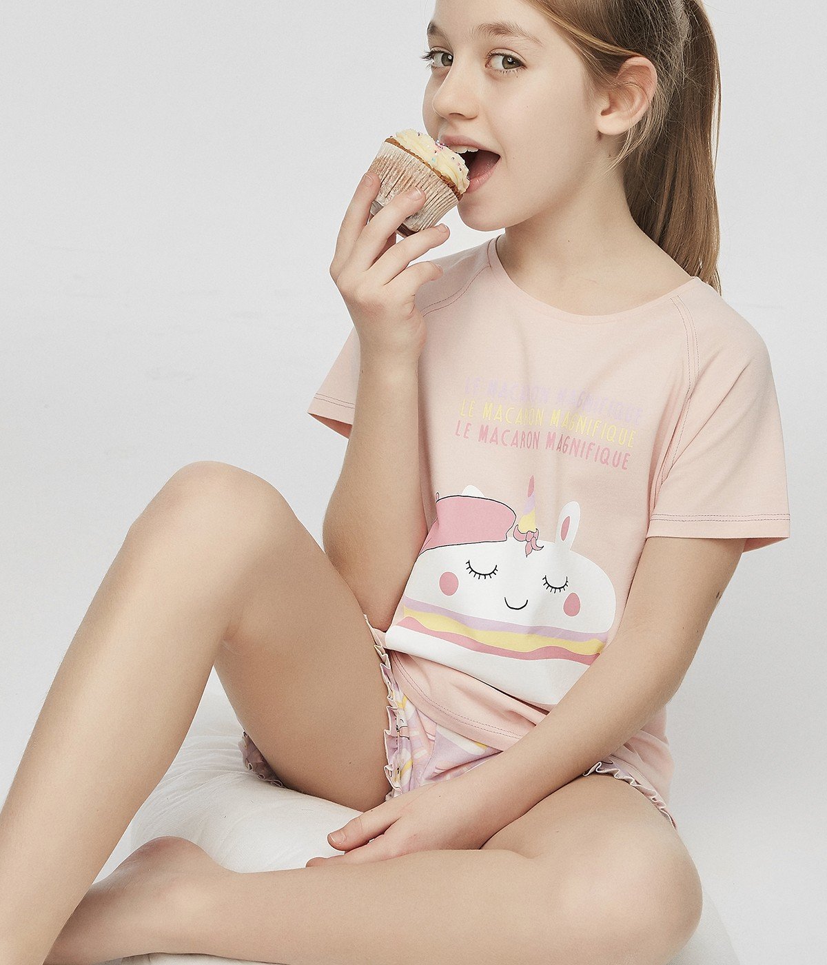 Set Pijama Teen Macaron 2 Buc.
