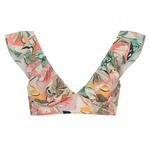 Soft Floral Deep Frill Bikini Top