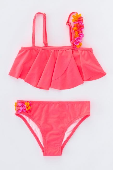 Girls Rosy One Shoulder Bikini Set