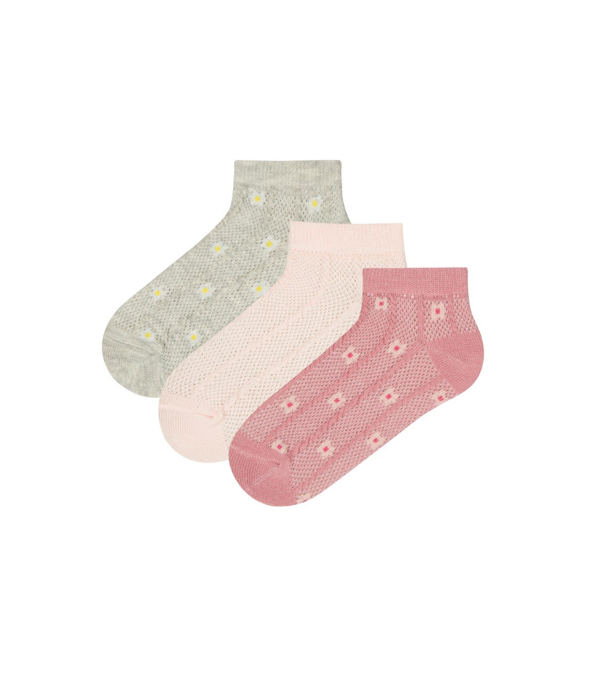 Girls Flower Text 3 In 1 Liner Socks
