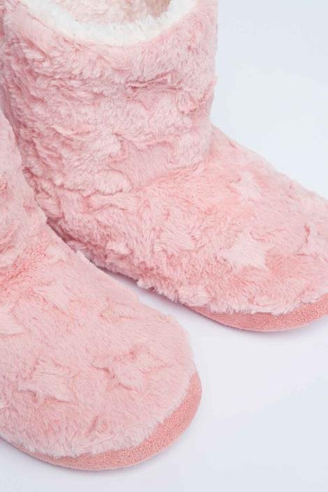 Papuci Fluffy Stars Pink