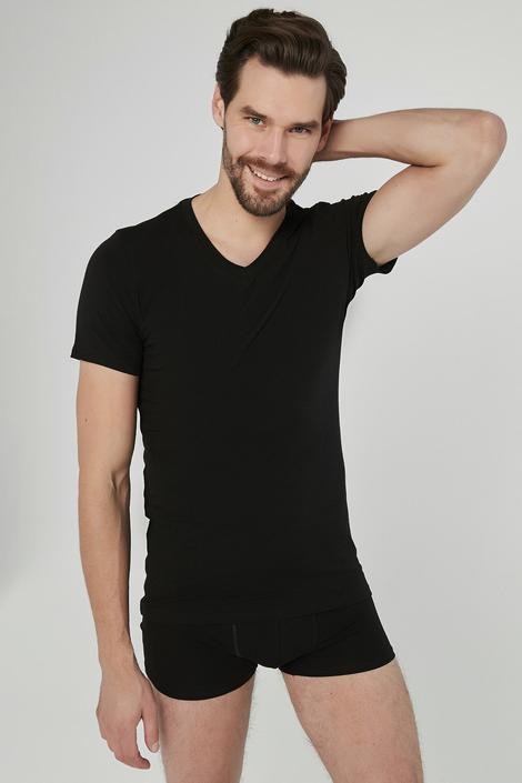 Basic V Neck 2in1 Slim T-shirt