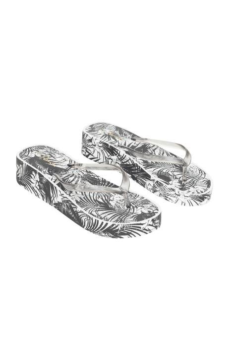Papuci Shiny Leaves Wedge