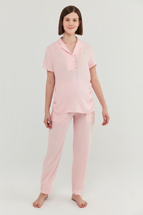 Set Pijama Mama Pink Crinkle