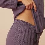 Lilac Stripes Shirt Set Pijama