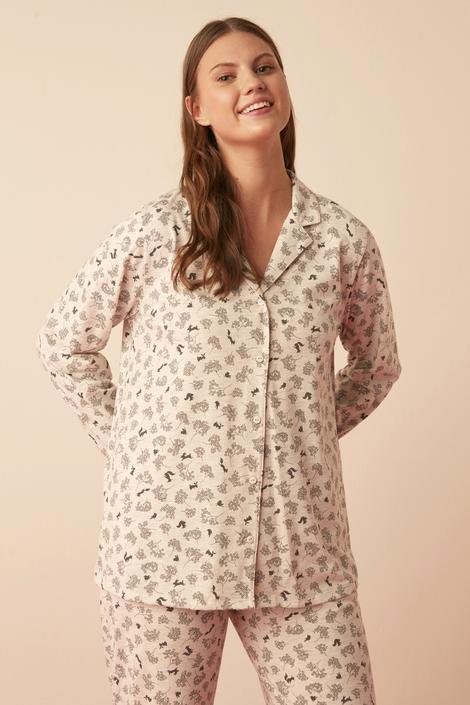 Mama Floral Shirt Set Pijama