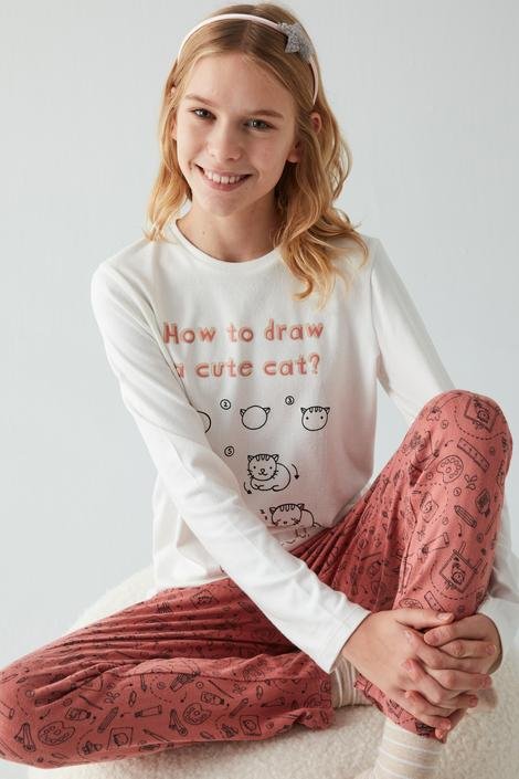 Set Pijama Teen Draw Cat
