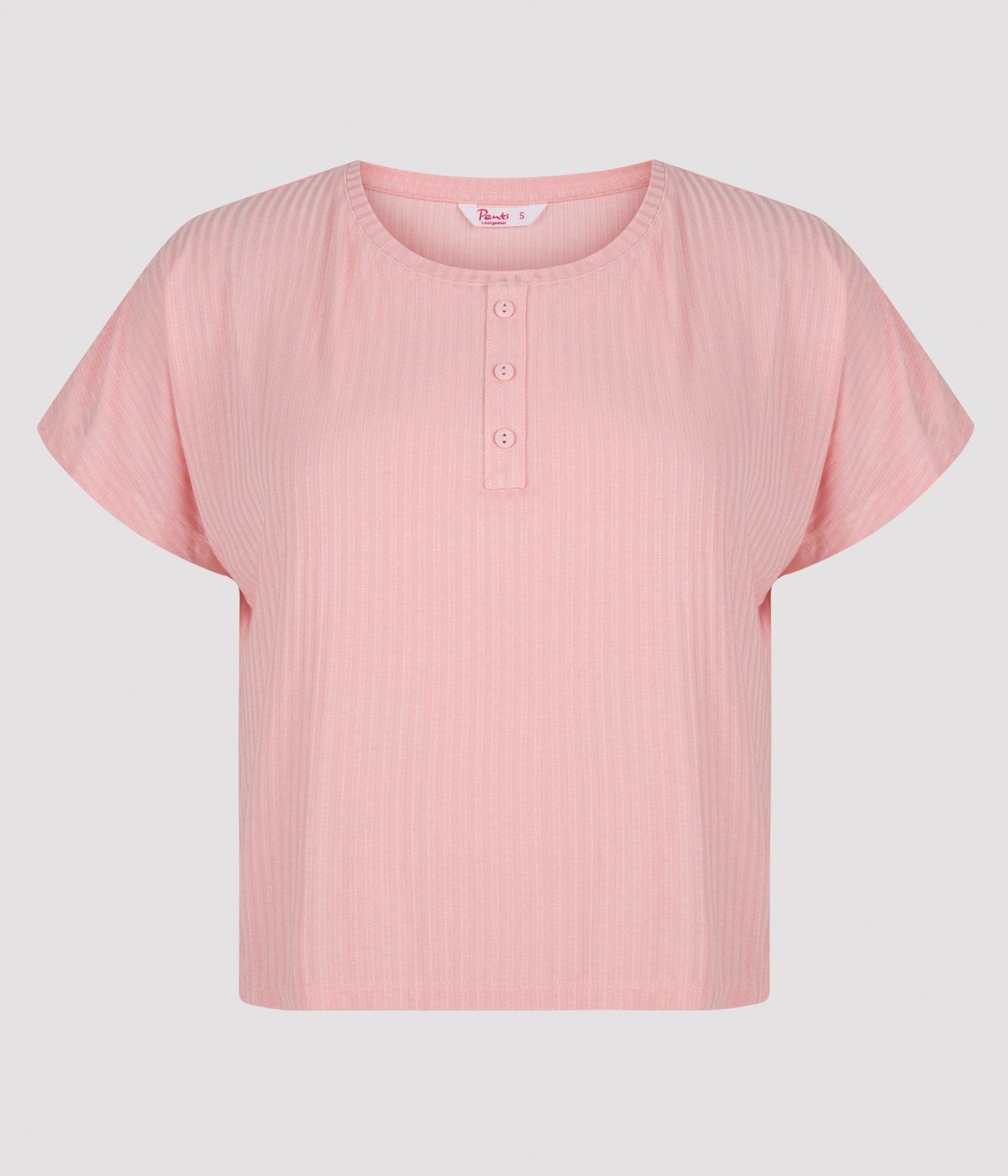 Powder Pink Button T-shirt