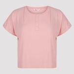 Powder Pink Button T-shirt