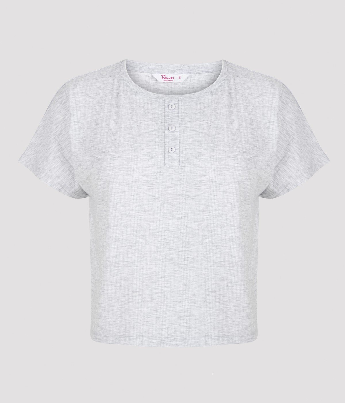 Cool Gray Button T-shirt