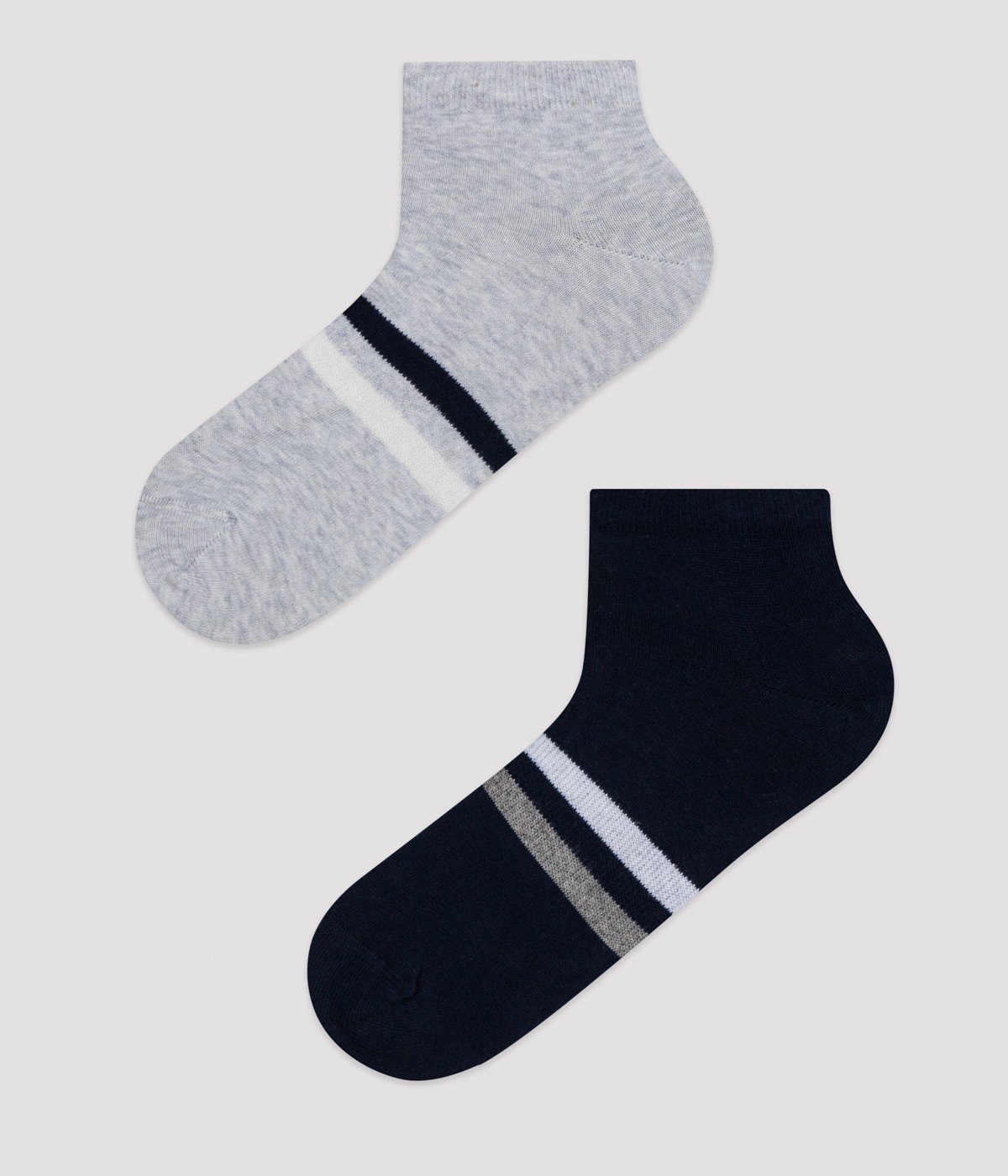 Stripe Black White 2In1 Liner Socks