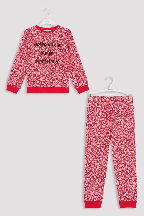 Set Pijama Girls Red Florals