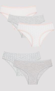 Girls Stars 5In1 Pack Slip Bottom