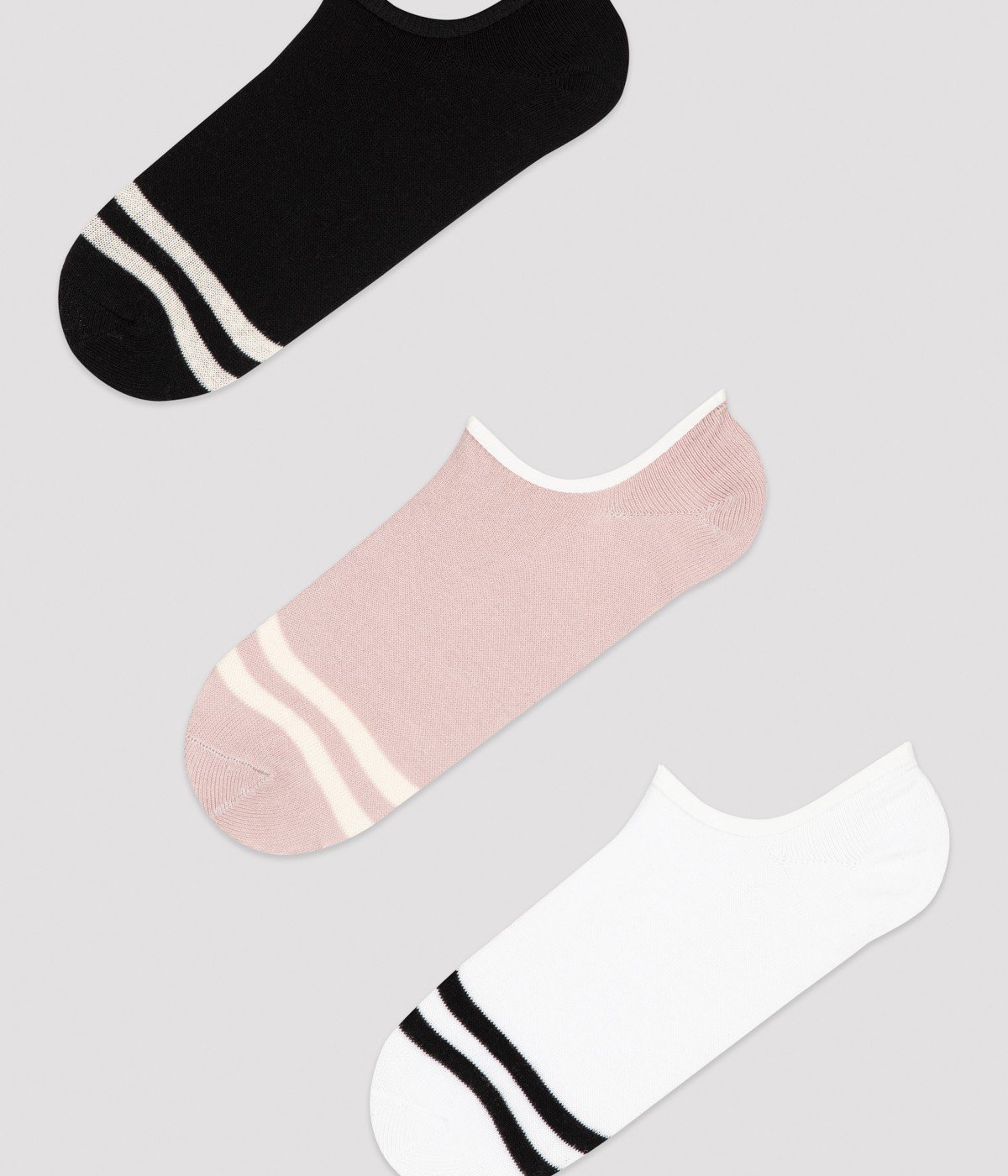 Stripe 3In1 Sneaker Liner Socks