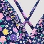 Girls Floral Frill Triangle Bikini Set
