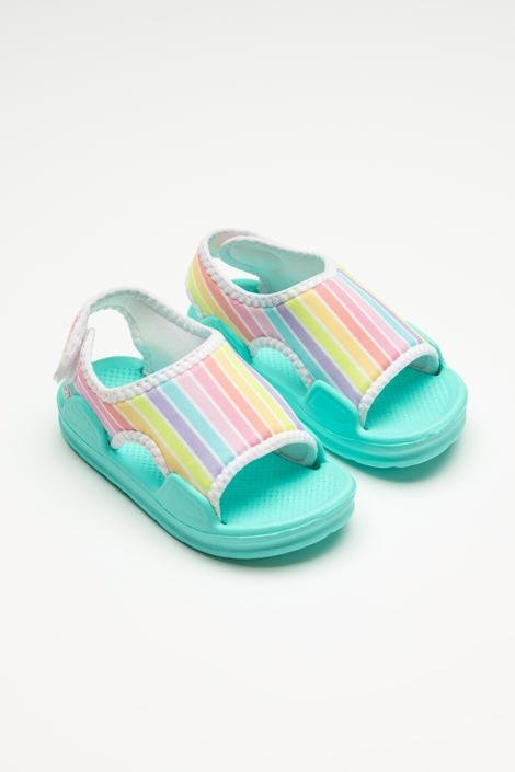 Girls Colorful Stripe Slippers