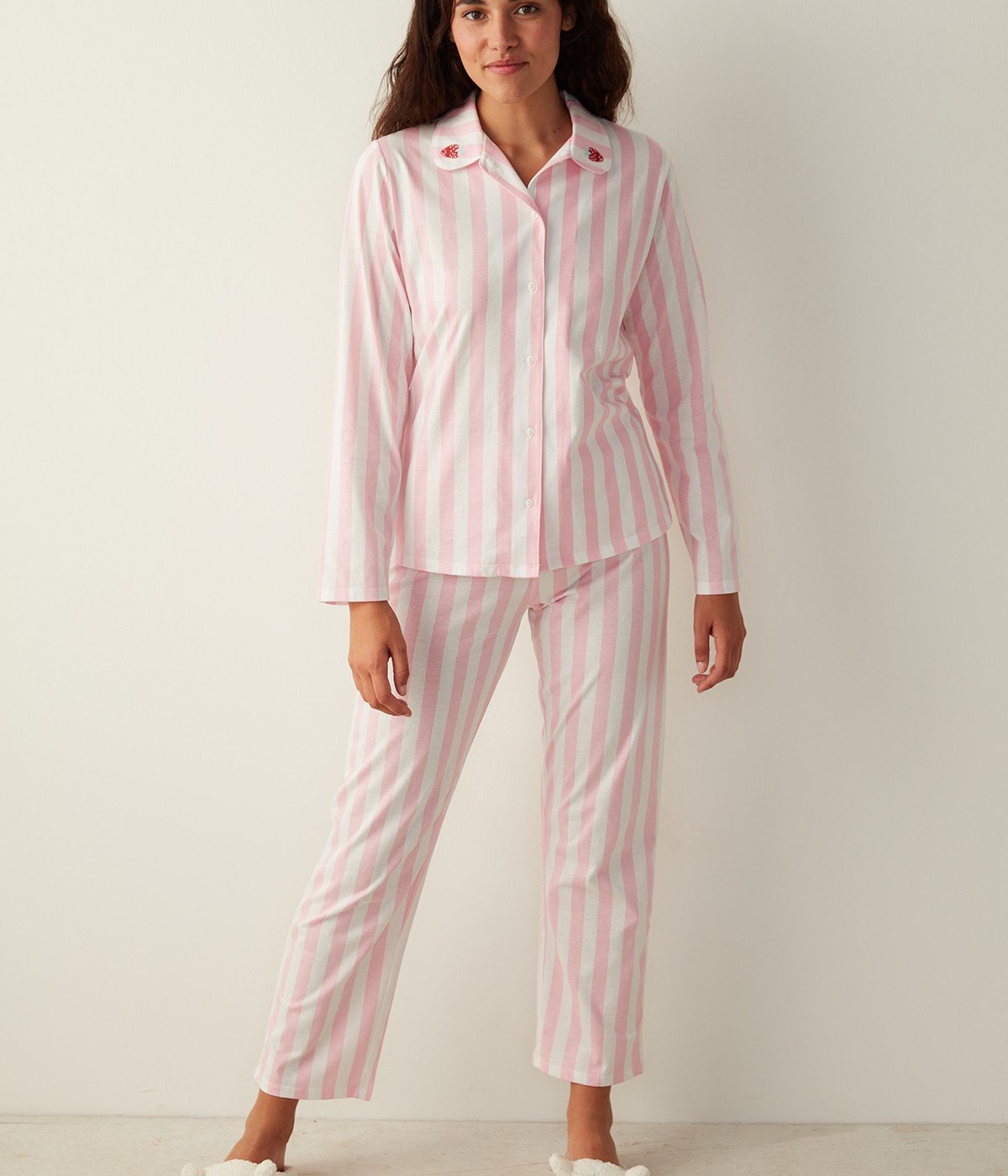 Set Pijama Base Berry Stripes