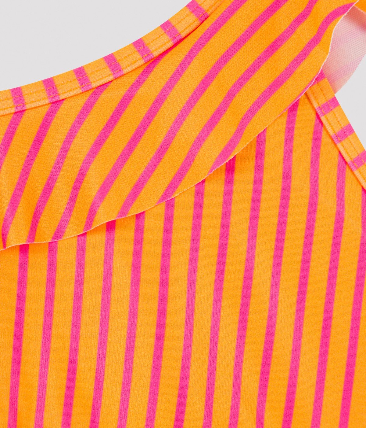 Girls Stripe Frill One Shoulder Set Bikini