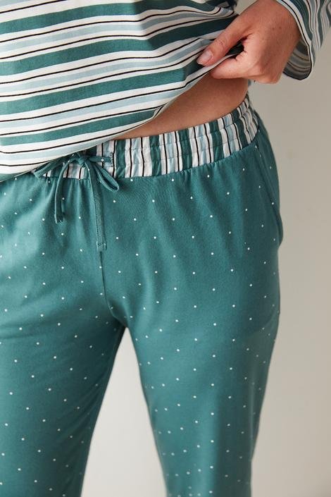 Green Dotted Pants