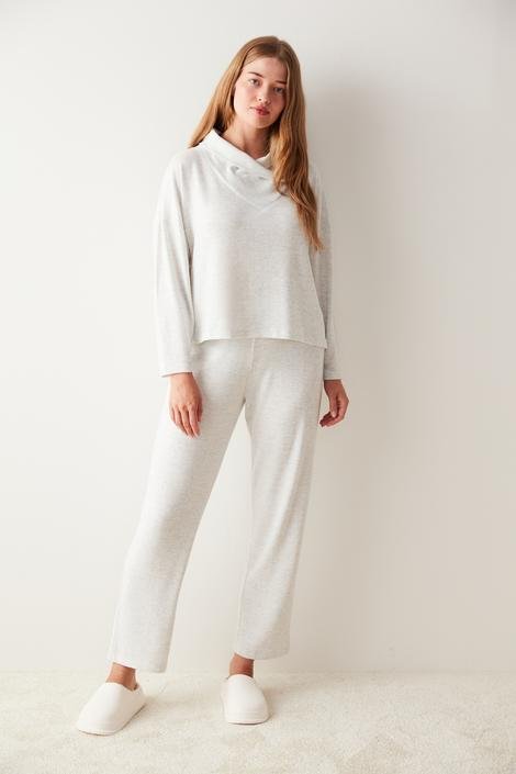 Grey Over And Out Pant PJ Set