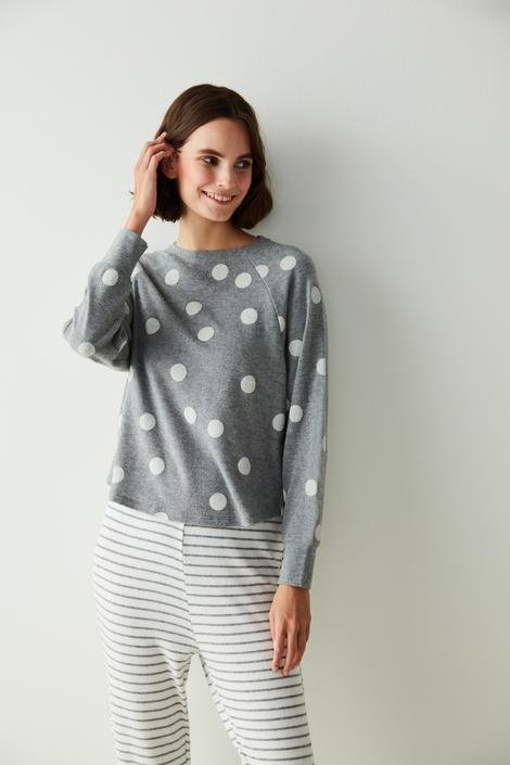 Sweatshirt Beanies Dotted Grey