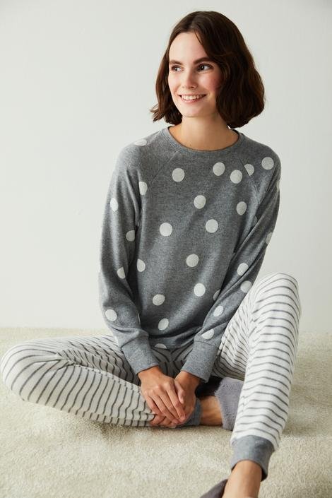 Pantaloni Pijama Beanies Striped Grey