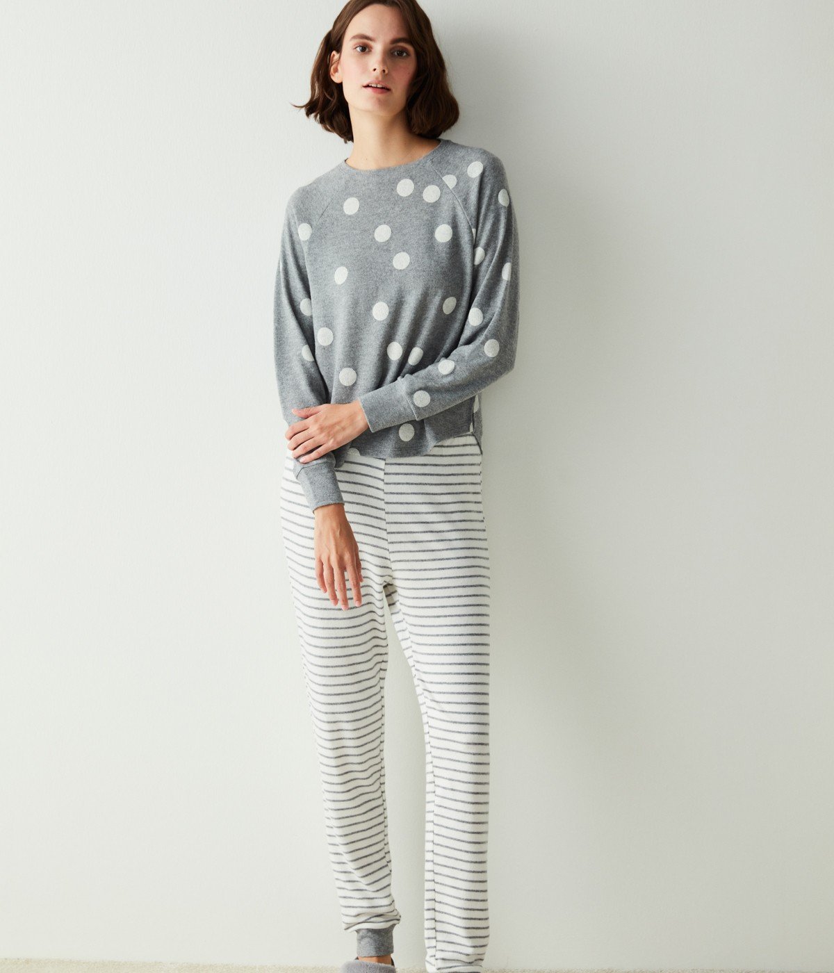 Pantaloni Pijama Beanies Striped Grey