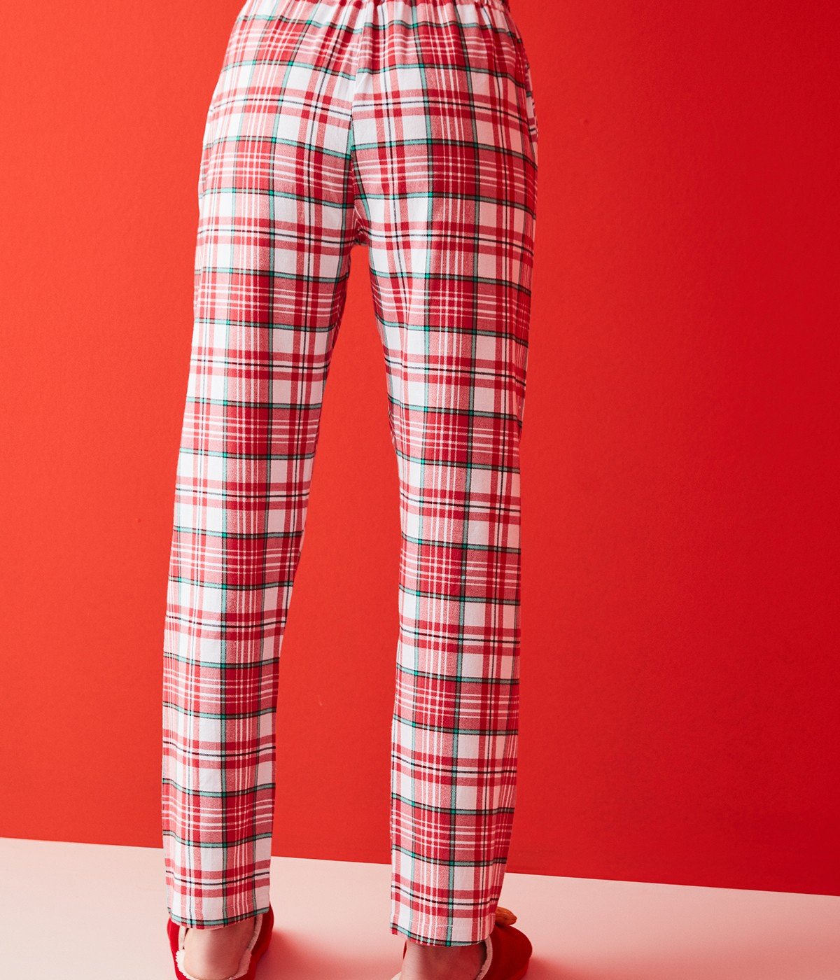 Off White Checked Pants