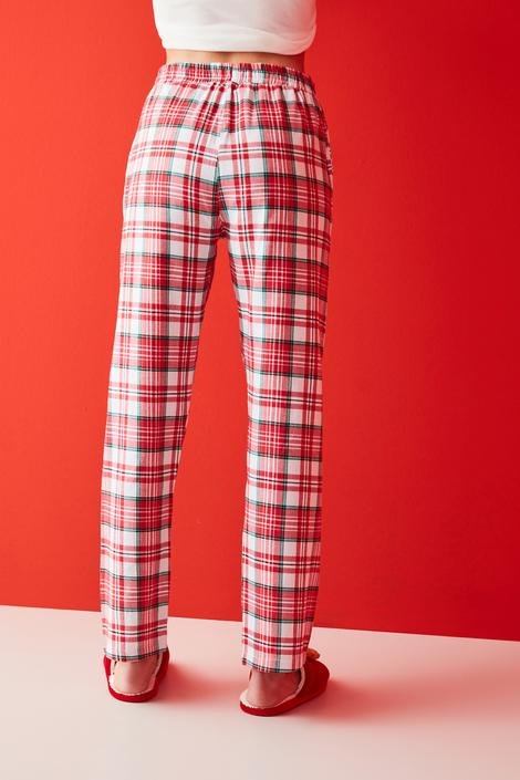 Off White Checked Pants