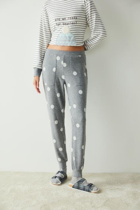 Beanies Dotted Grey Cuff Pants