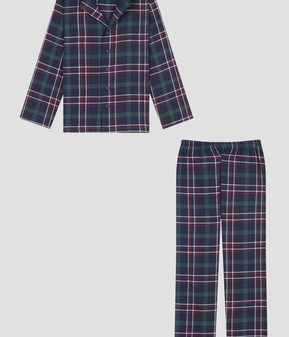 Set Pijama Green Check Fam Shirt