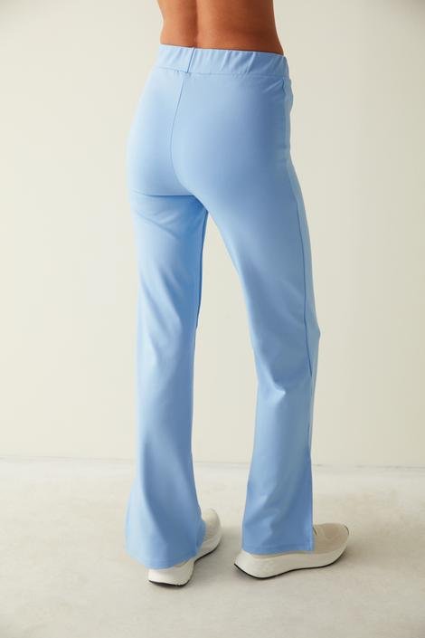 Blue Slit Flare Pants