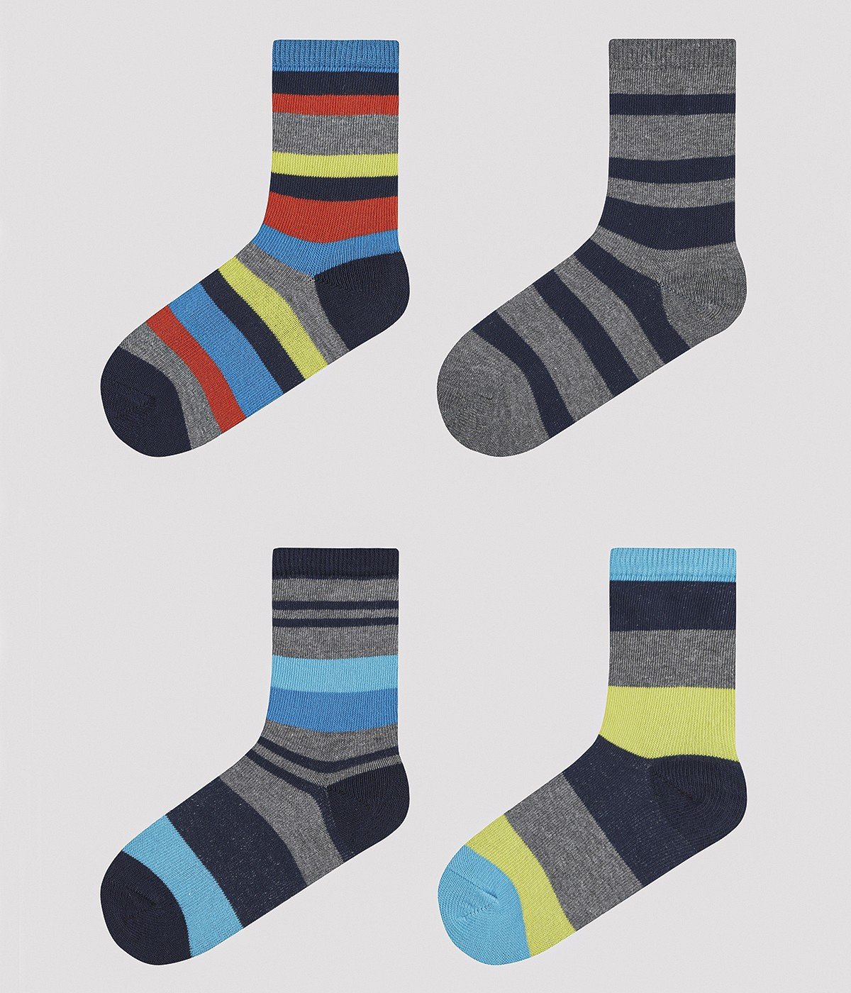 Boy Colourful Lines Detailed 4 Pack Socket