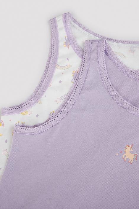 Girls Unicorn Lilac 2in1 Vest