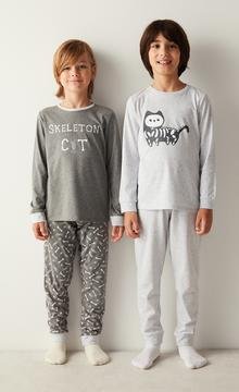 Boy Skeleton Cat 2 Buc Set Pijama