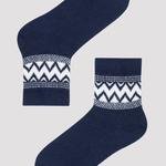 Boys Navy Zigzag Socks