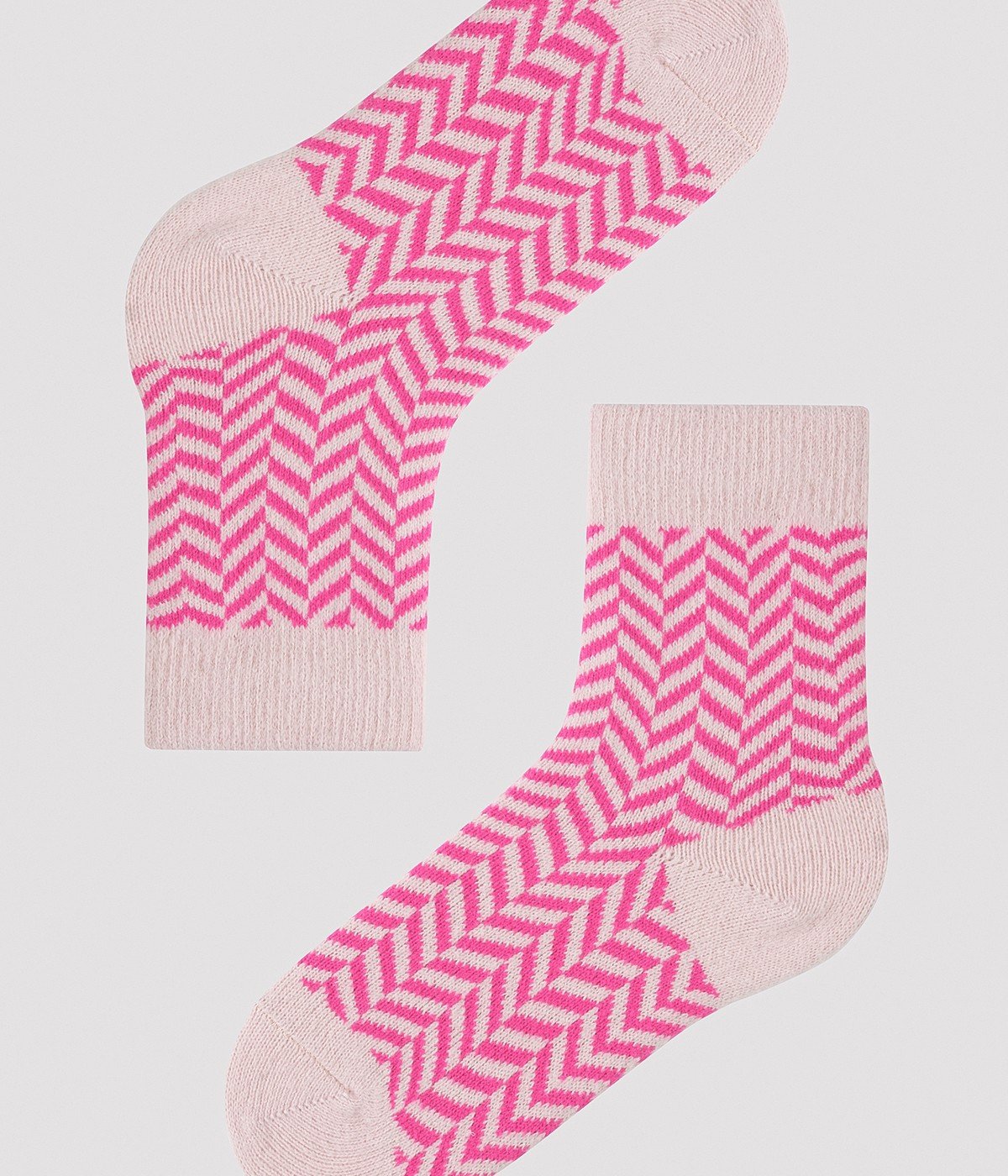 Girls Pink Zigzag Socks