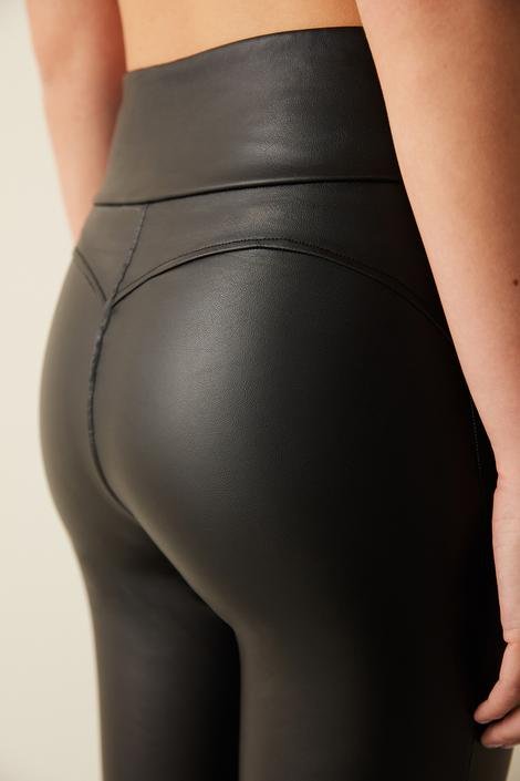 Leather Look Push Up Thermal Legging