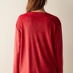 Hearts Red Fuzzy Sweatshirt PJ Top