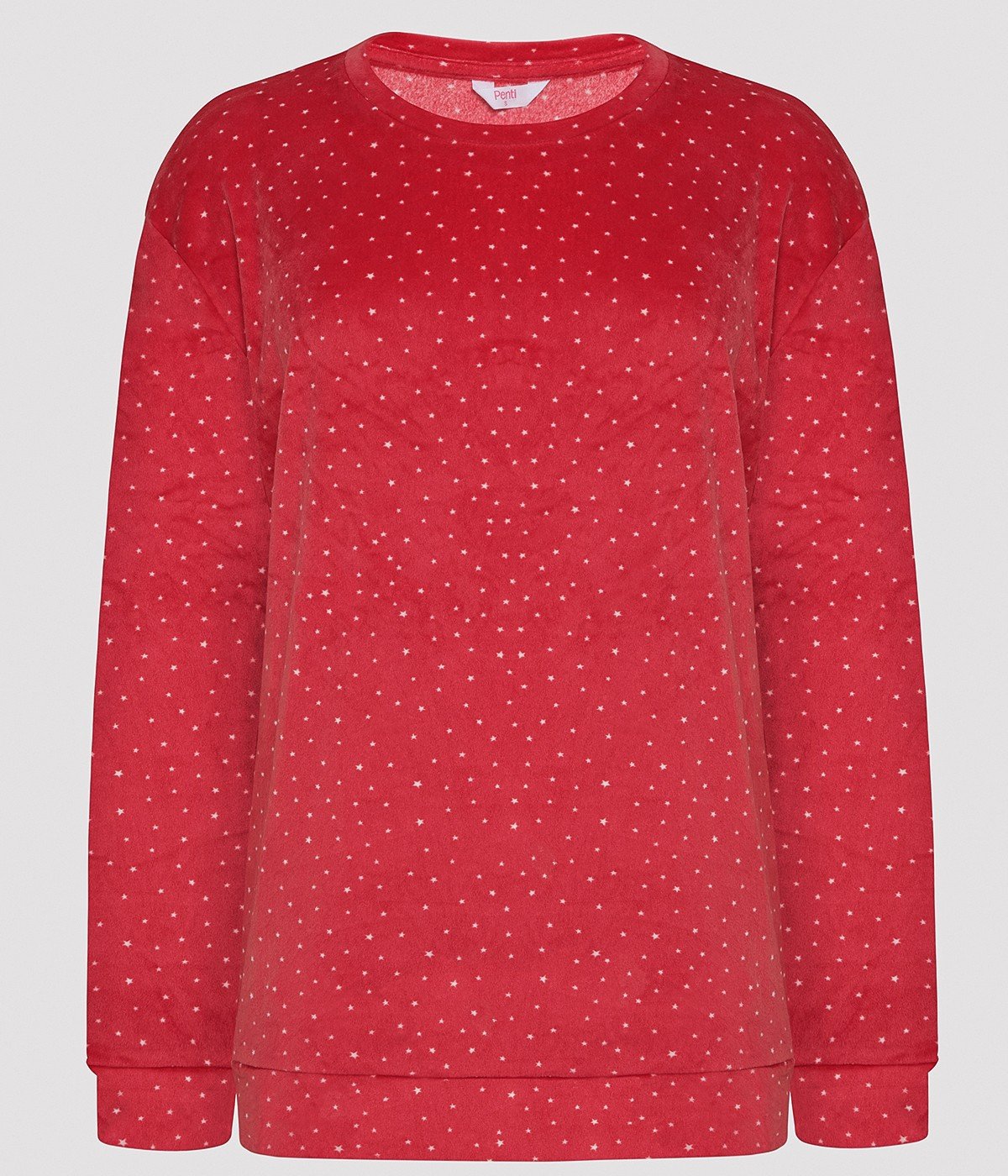 Hearts Red Fuzzy Sweatshirt PJ Top