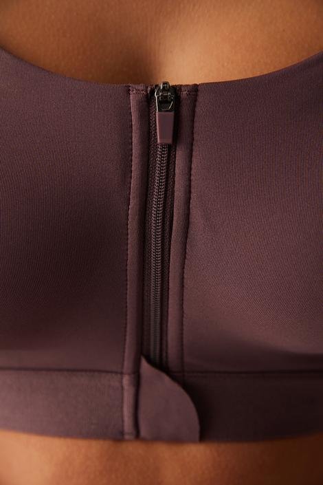 Zipper Front Detailed Premium Sports Bra