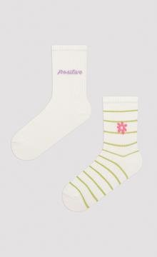 Positive Sloganed 2in1 Socket Socks