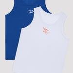 Boys Blue-White Thermal 2in1 Vest