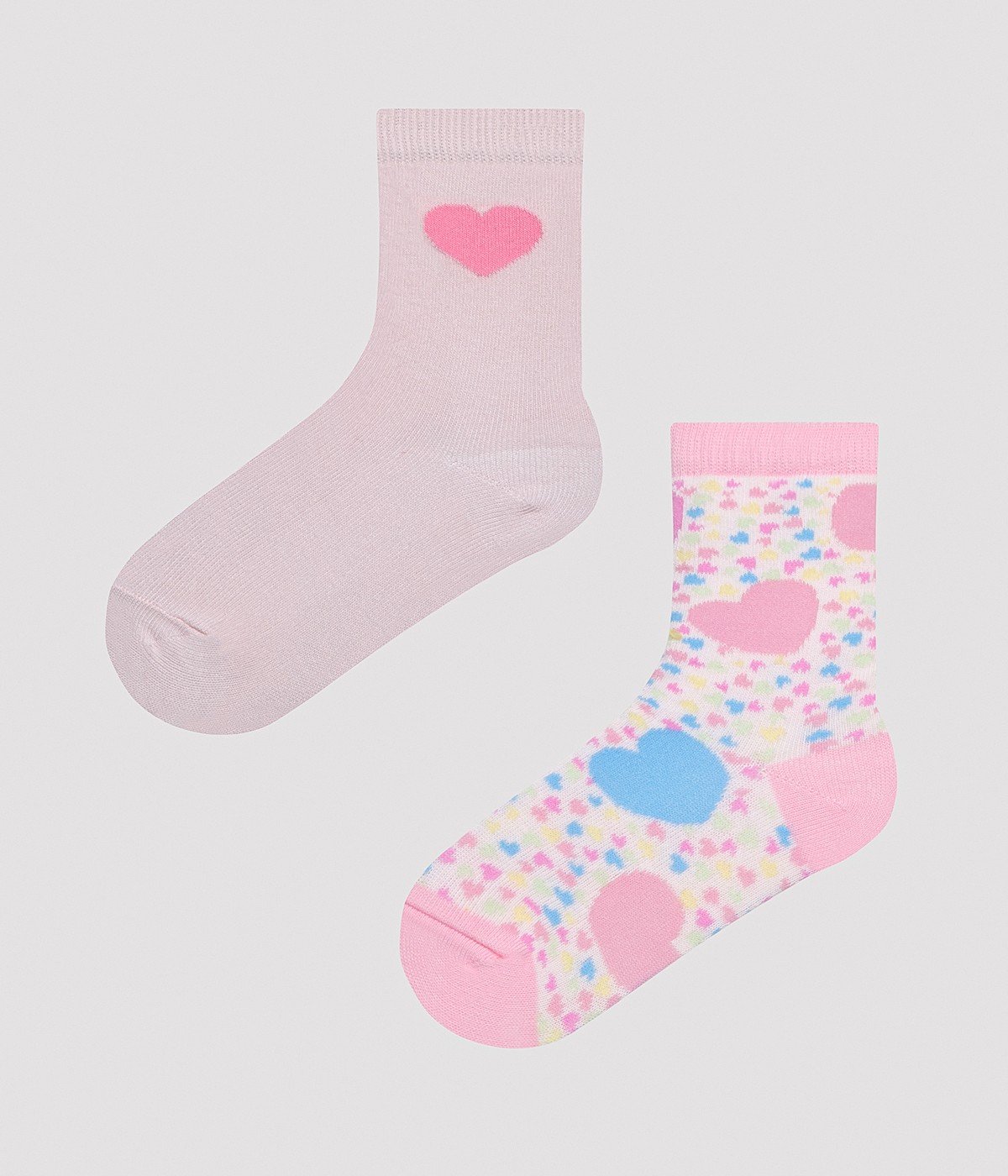 Kız Çocuk Colorful Heart 2li Soket Çorap