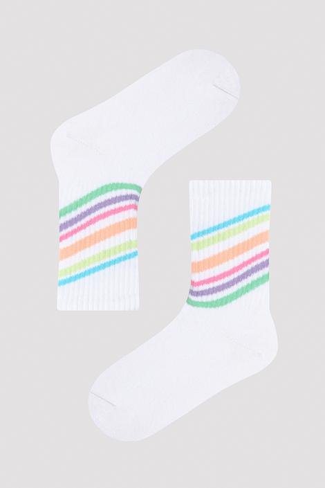 Girls Summer Lines 2in1 Tennis Socket Socks