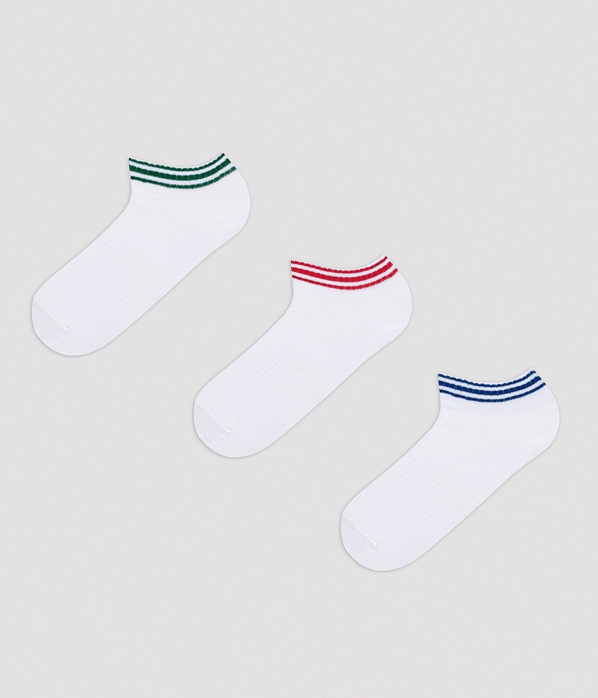 Men Striped White Socket Socks