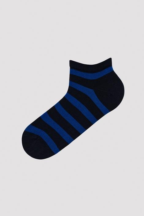 Men Blue Striped 2in1 Liner Socks