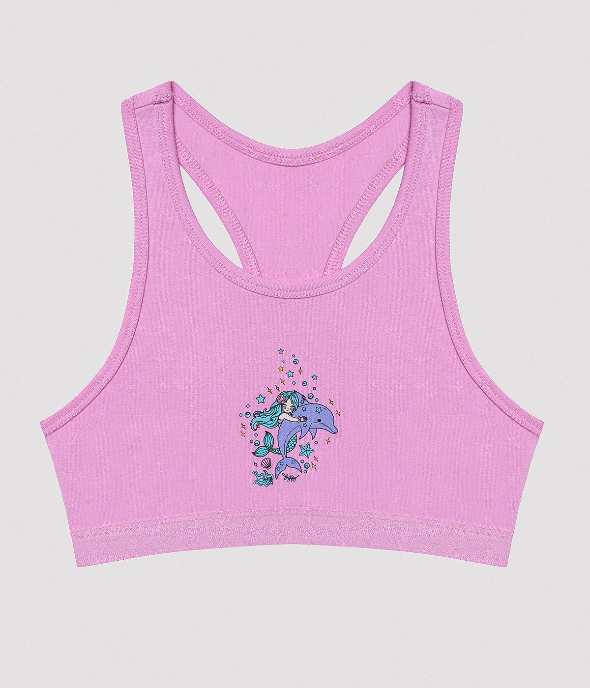 Girls Colorful Mermaid Detailed 2in1 Sports Top