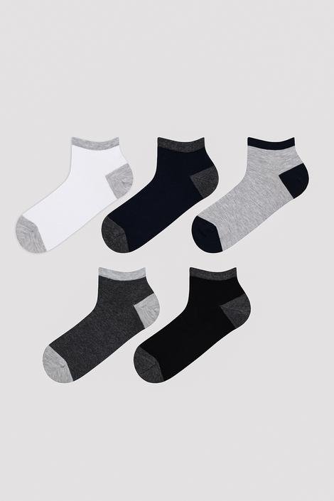 Men Basic Color Block 5in1 Liner Socks