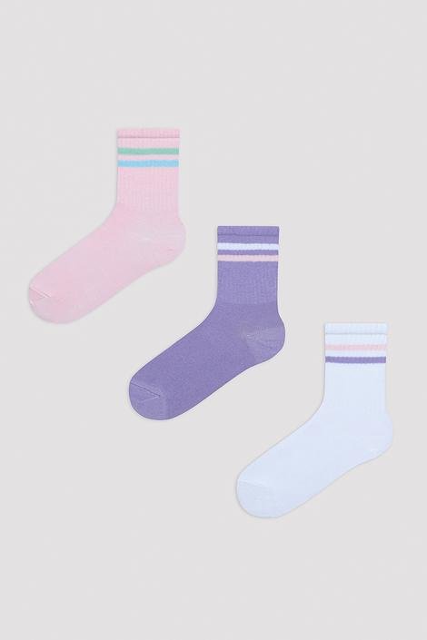 Beige Girls Soft Line 3in1 Pack Socket Socks - Girls